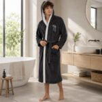 Юношески халат модел "Еспорт бродерия" - тъмно сиво - Image 2